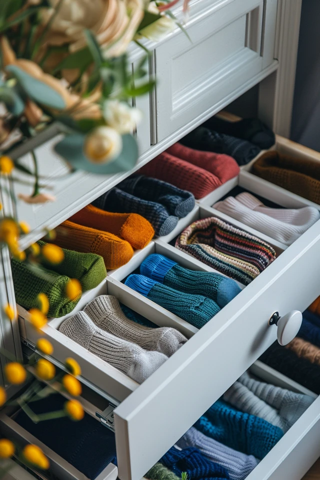 Creative Sock Storage Ideas for Organized Drawers