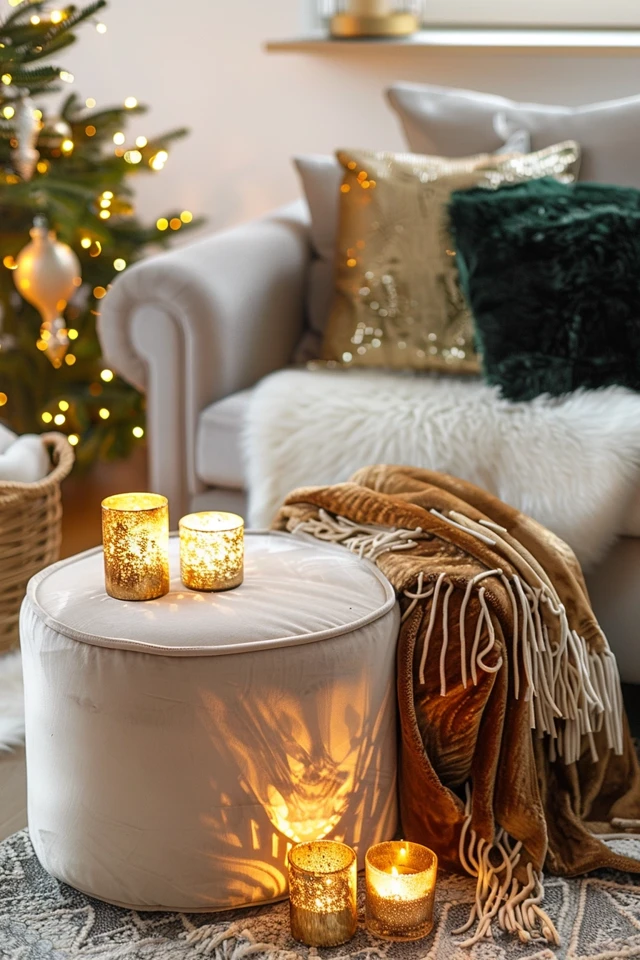 Stylish Comfort with Christmas Theme Ottomans