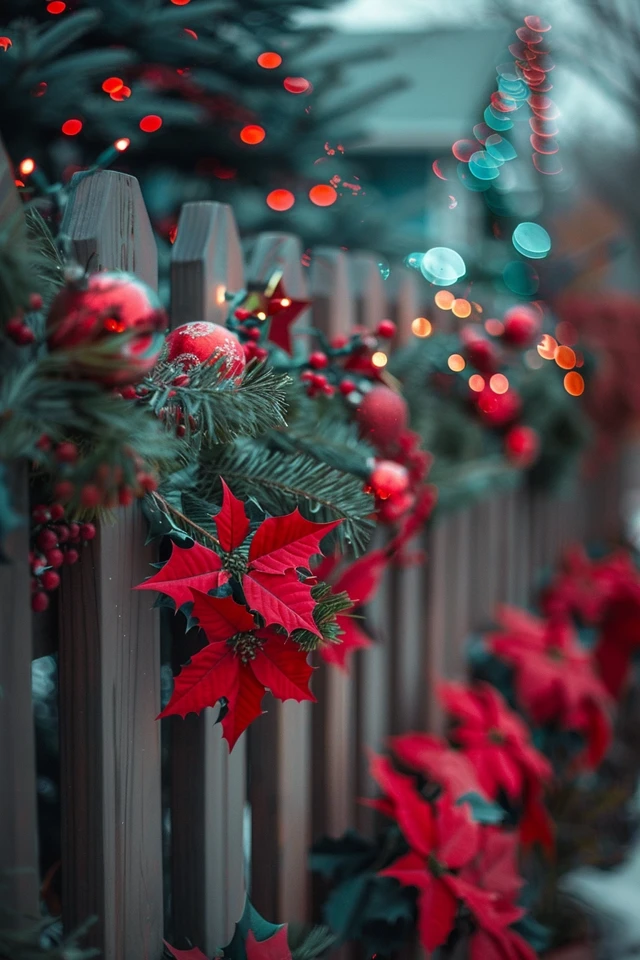 Festive Christmas Fence Decoration Ideas for Yuletide