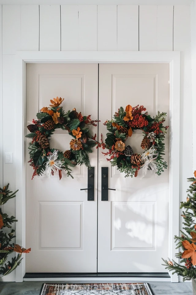 Seasonal Double Door Wreaths