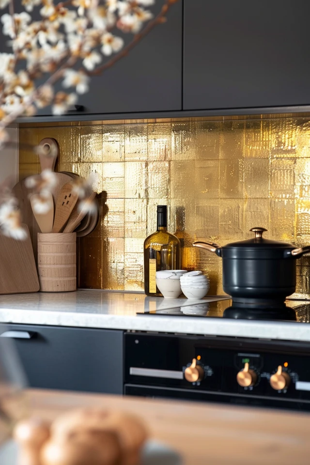 Elegant Gold Backsplash Ideas for Your Kitchen
