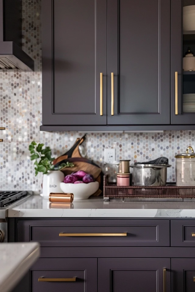 Dark Cabinet & Countertop Backsplash Ideas