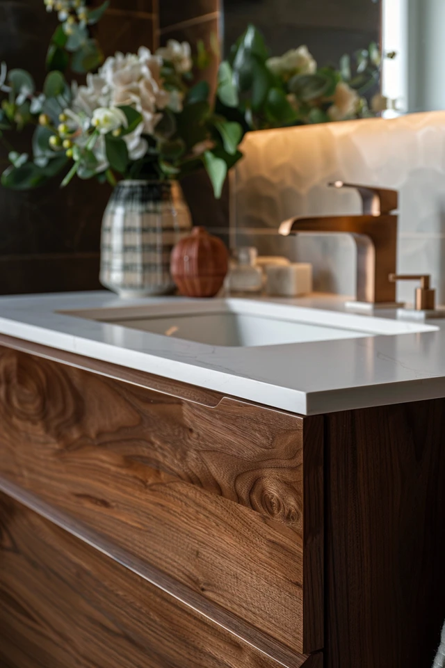 Modern Walnut Bathroom Vanity Designs