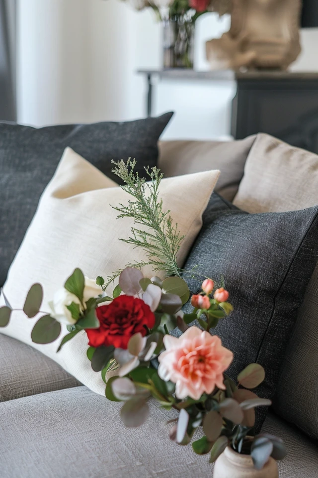 How to Style a Grey Sofa: Throw Pillows