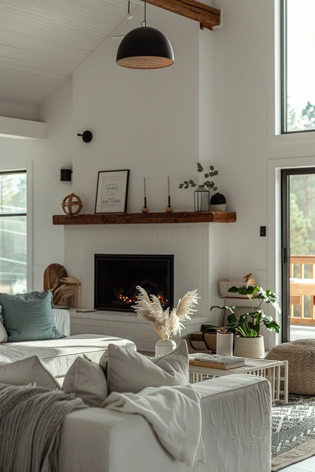 Modern Fireplace Designs for High Ceiling Walls