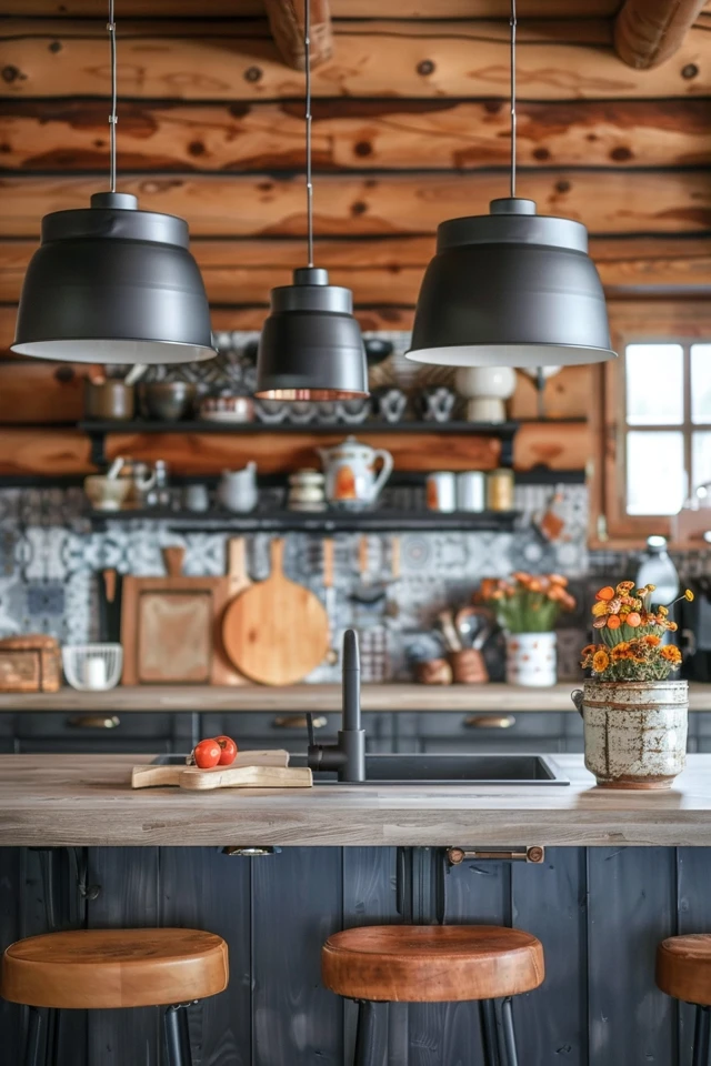 Rustic Charm: Log Cabin Kitchen Backsplash Ideas