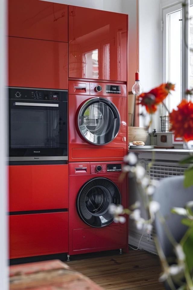 Space-Saving Washer & Dryer Kitchen Ideas