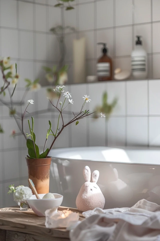 Charming Easter Theme Bathroom Decor