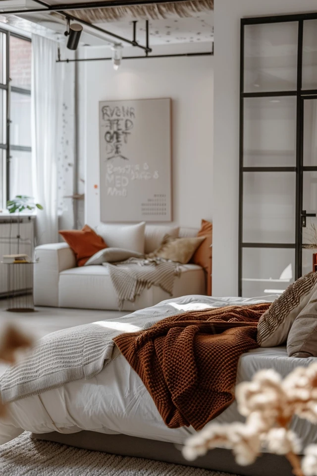 Color Block on Walls to Visually Divide the Bedroom