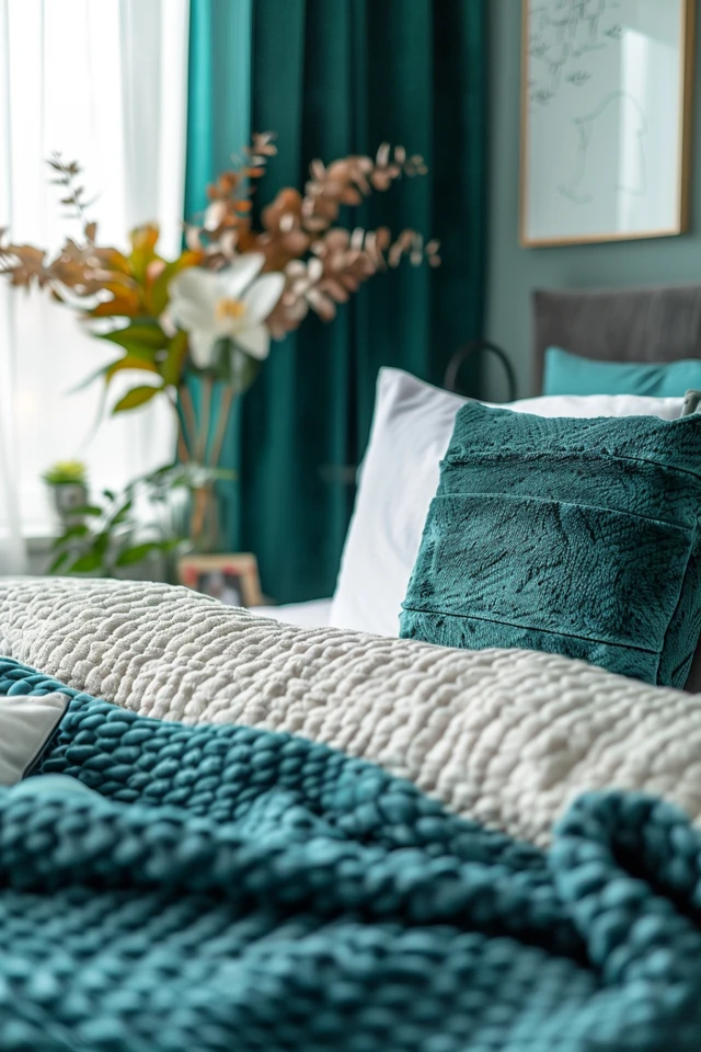 Modern Teal and White Bedroom Designs