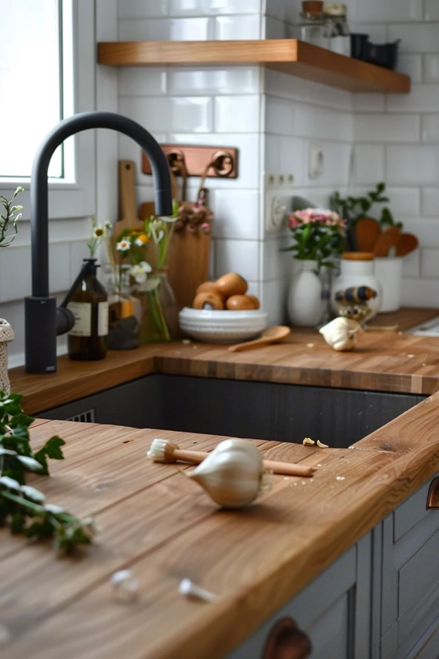 Chic Backsplash Ideas for Butcher Block Countertops