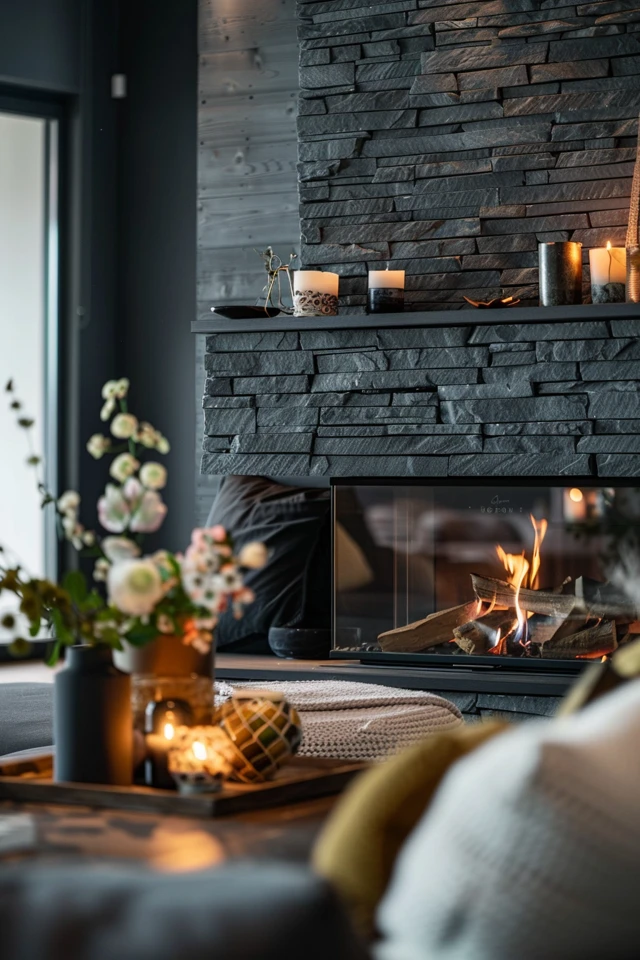 Cozy Corner Fireplace Stone Ideas for Your Home - photo 2