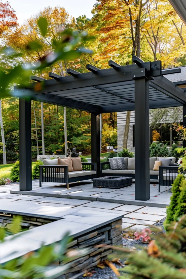 Elegant Black Pergola Ideas for Stylish Backyards