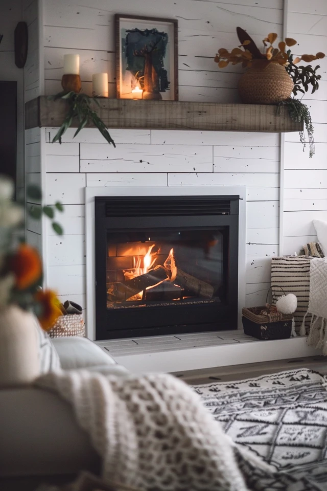 Key features of rustic shiplap fireplaces