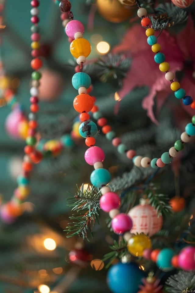 Festive Christmas Tree Bead Garland Ideas