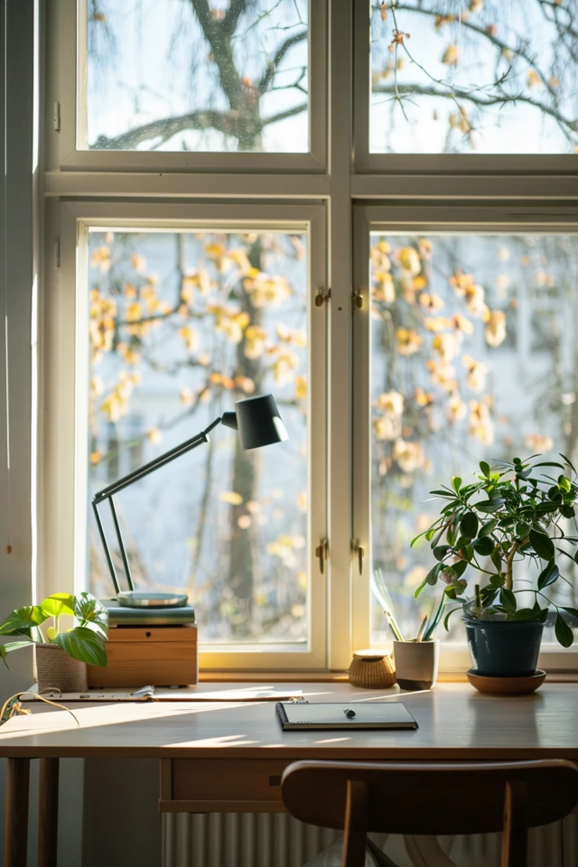 Brighten Your Workspace: Desk in Front of Window Ideas - photo 2
