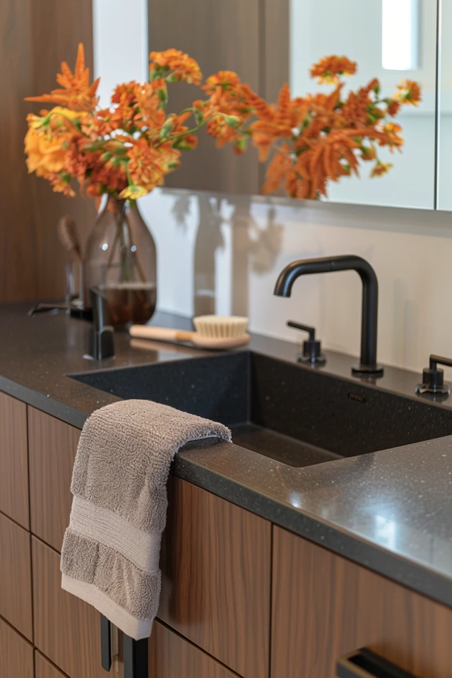 Elevate Your Bath with Black Granite Countertops