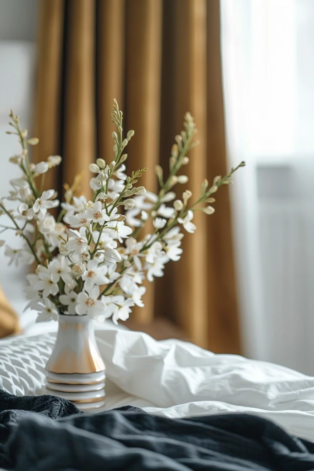 Elegant Black Gold and White Bedroom Inspirations
