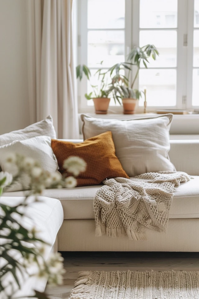 How to Decorate a Living Room with a Cream Sofa