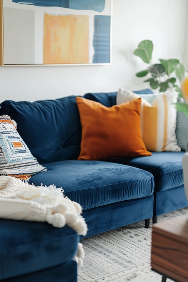 Navy Blue Sectional Living Room Styling Tips