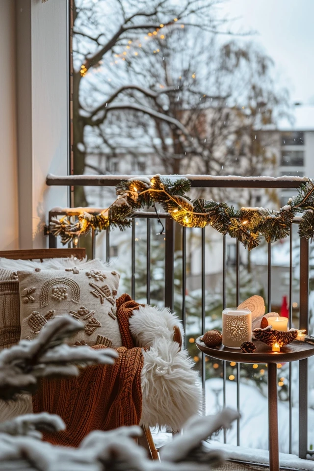 Festive Balcony Christmas Decorations Ideas