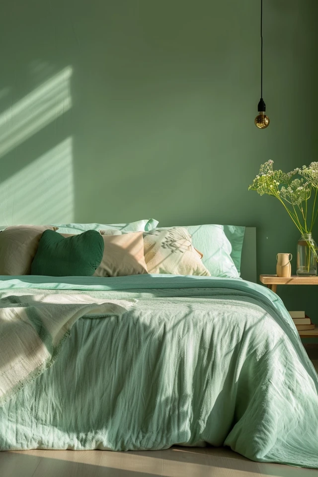 Mint Green with Teak and Sandy Brown