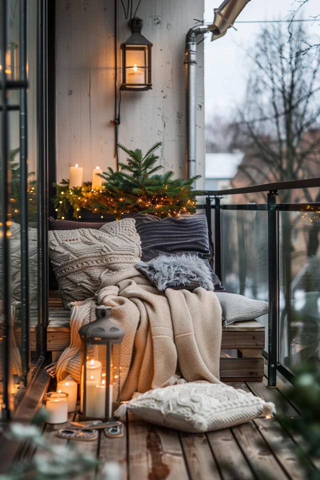 DIY Christmas Balcony Decor Ideas for Small Spaces