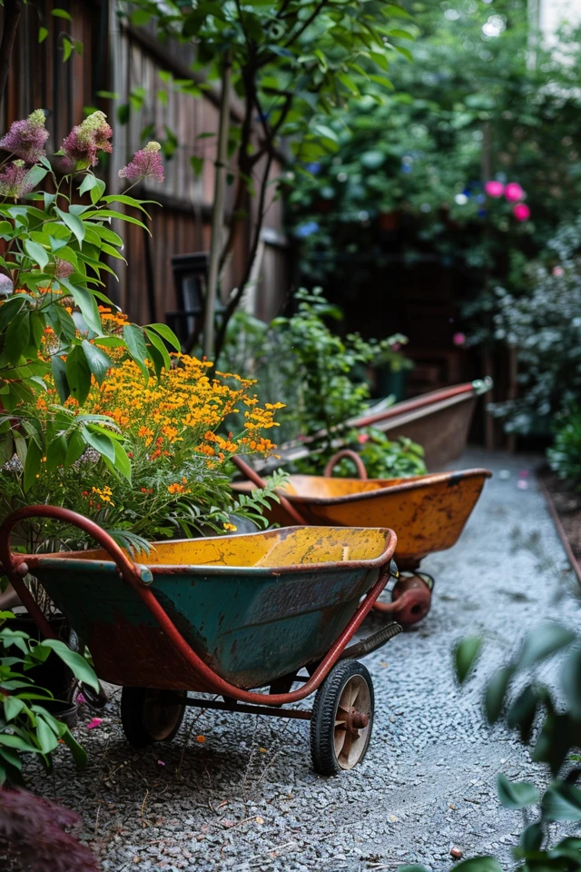 Creative Uses for Old Wheelbarrows in Gardens