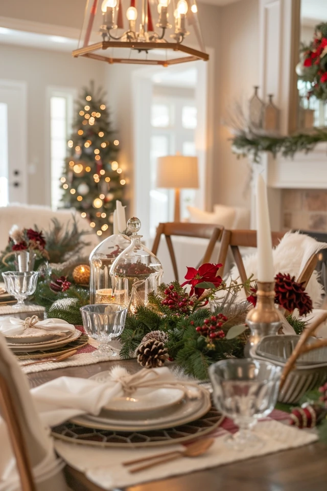 Stylish First Impressions with Christmas Theme Entryway Decor