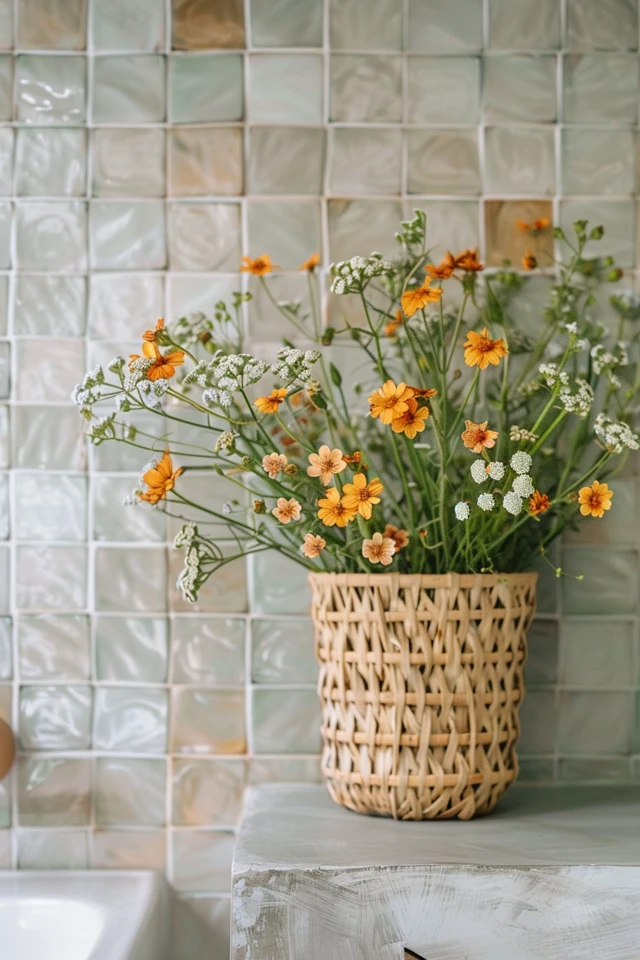 Basket Weave Tile Ideas for Bathroom Floors