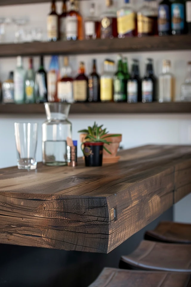 Rustic & Modern Wood Bar Top Ideas for Your Home