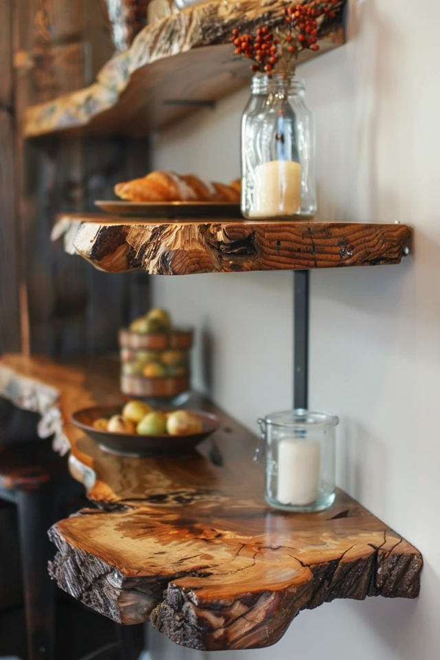 Rustic Charm: Live Edge Shelf Ideas for Your Home