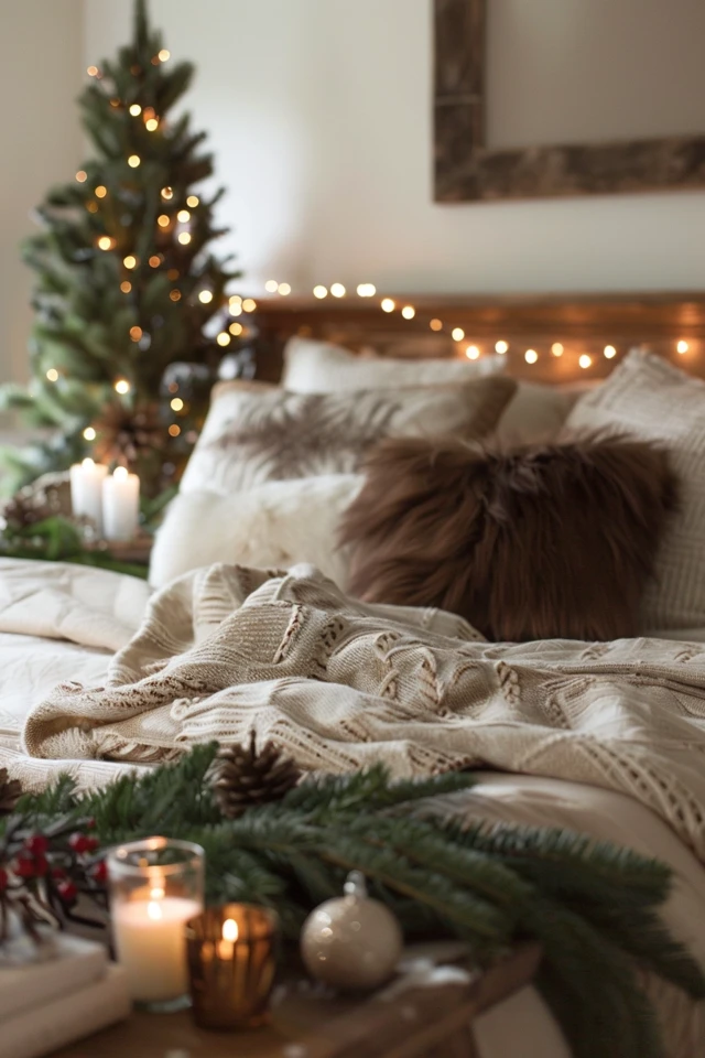 Add Holiday Vignettes on Nightstands