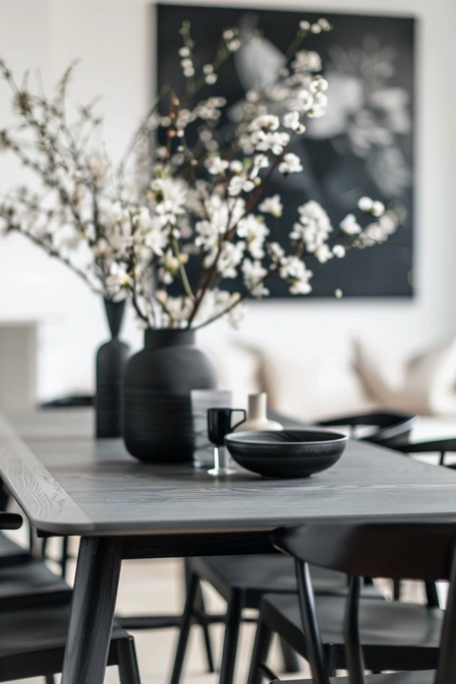 Modern Black and White Dining Room Decor Ideas