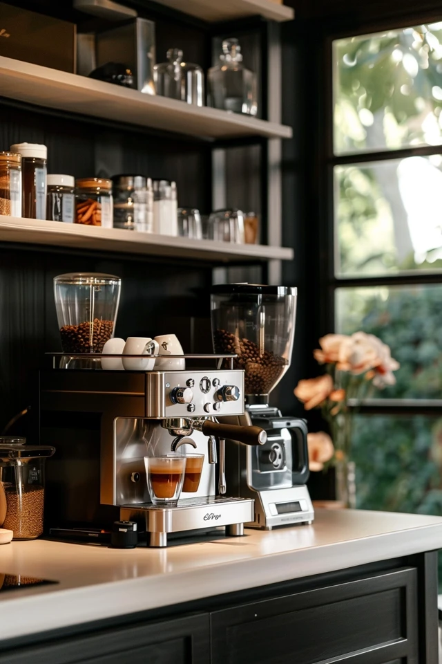 Chic Coffee Bar Ideas for Kitchen Counter Spaces