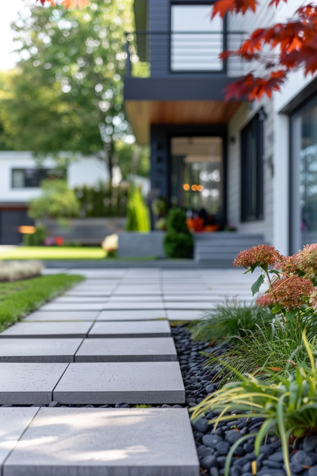 Creative Front Yard Paver Designs