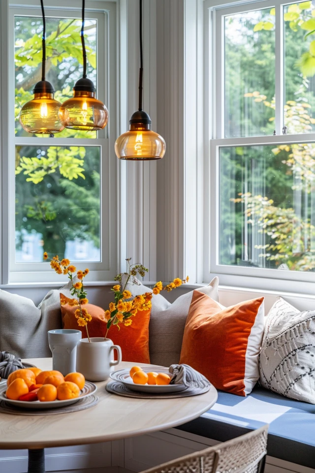 Charming Small Bay Window Breakfast Nook Ideas