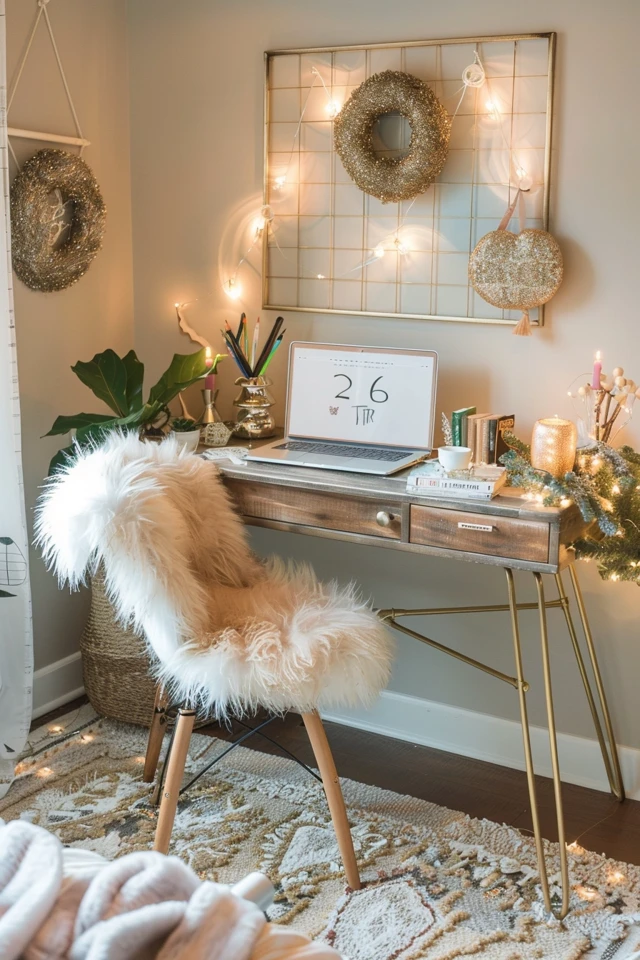 Stylish Workspaces with Christmas Theme Home Office Ideas