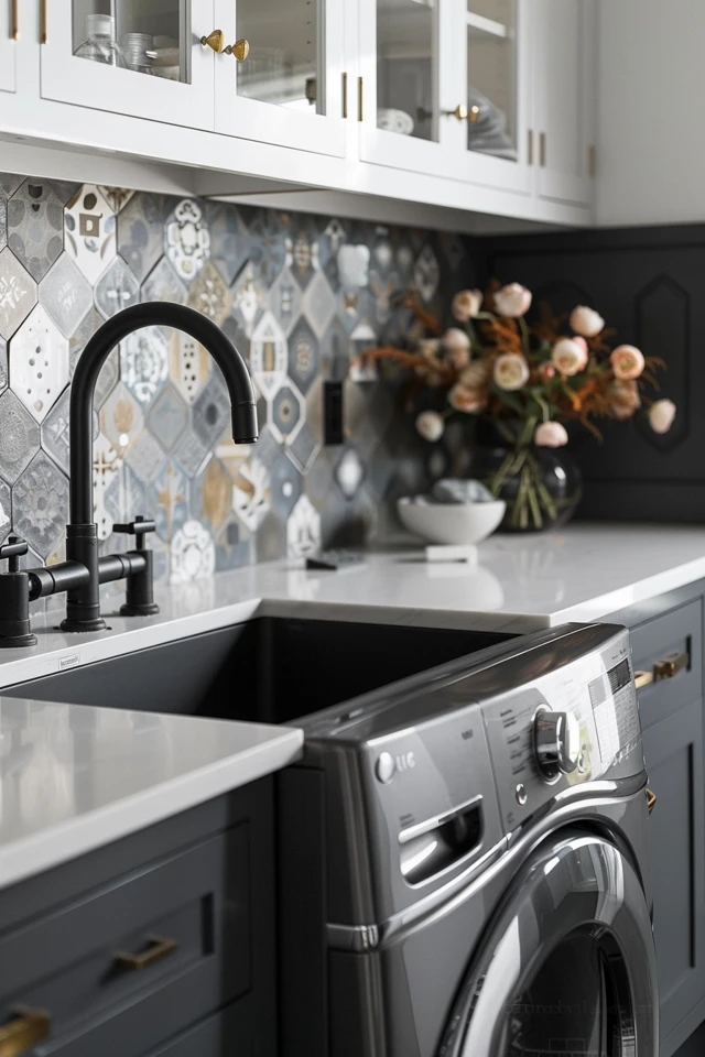 Stylish Wall Tile Ideas for Laundry Rooms