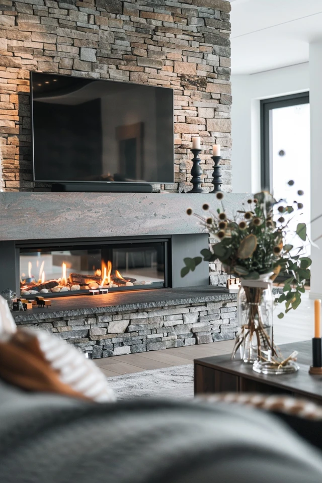 Stone Fireplace Ideas for a Rustic Feel