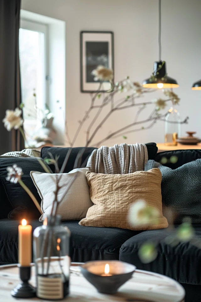 Stylish Black Sofa Pairings