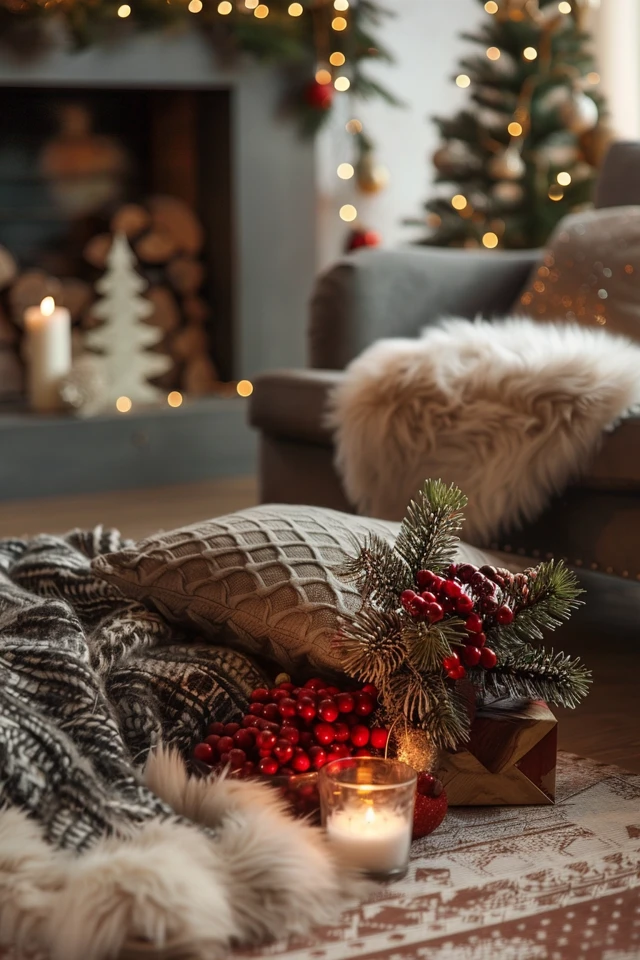 Farmhouse-Inspired Decor Ideas for Christmas Theme TV Stands