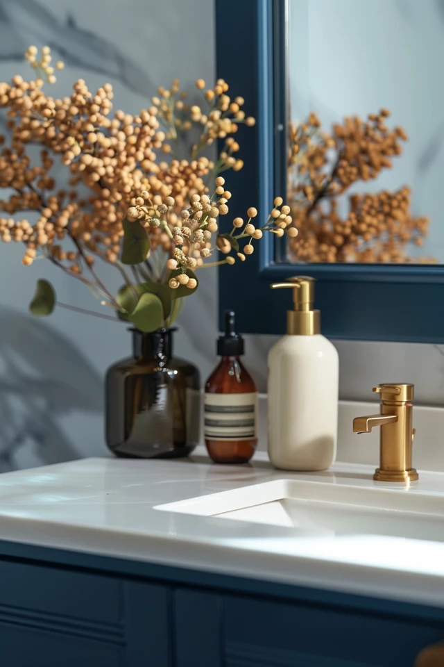 Elevate Your Space with Chic Blue and Gold Bathroom Ideas