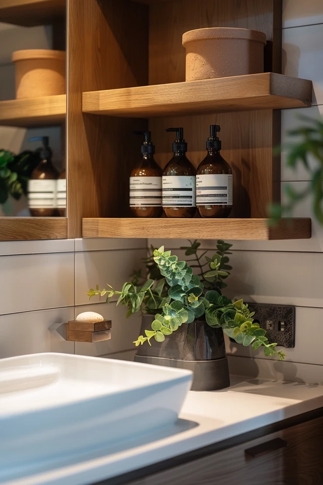 Space-Saving Bathroom Corner Shelf Ideas