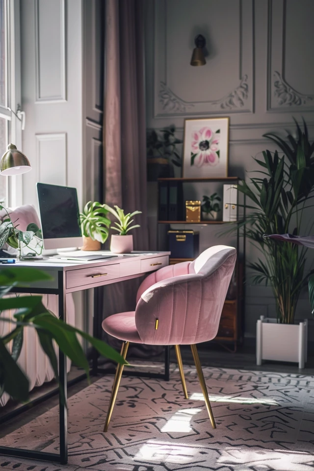 Chic Pink and Grey Office Ideas for Your Workspace