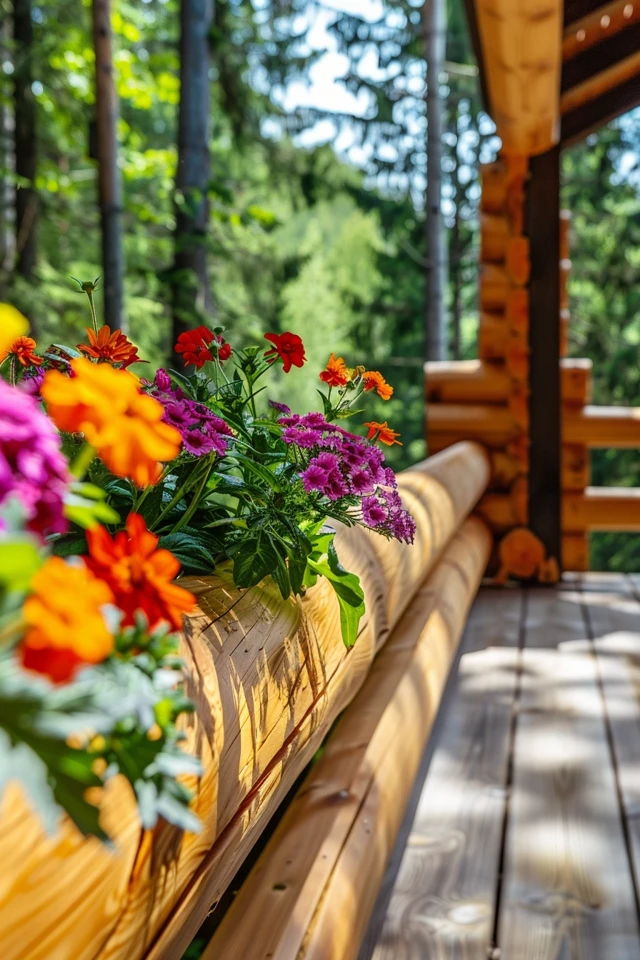 Inspiring Log Cabin Deck Railing Ideas for You