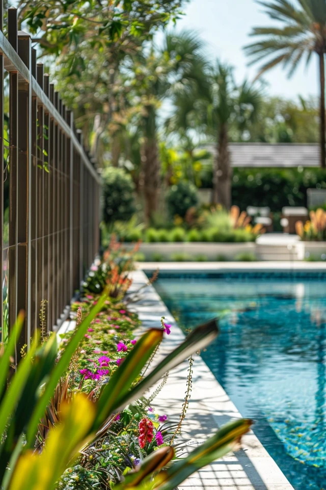 Creative Pool Equipment Fence Ideas for Privacy