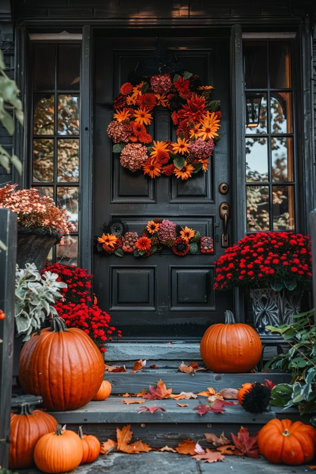Stylish First Impressions with Halloween Theme Entryway Decor