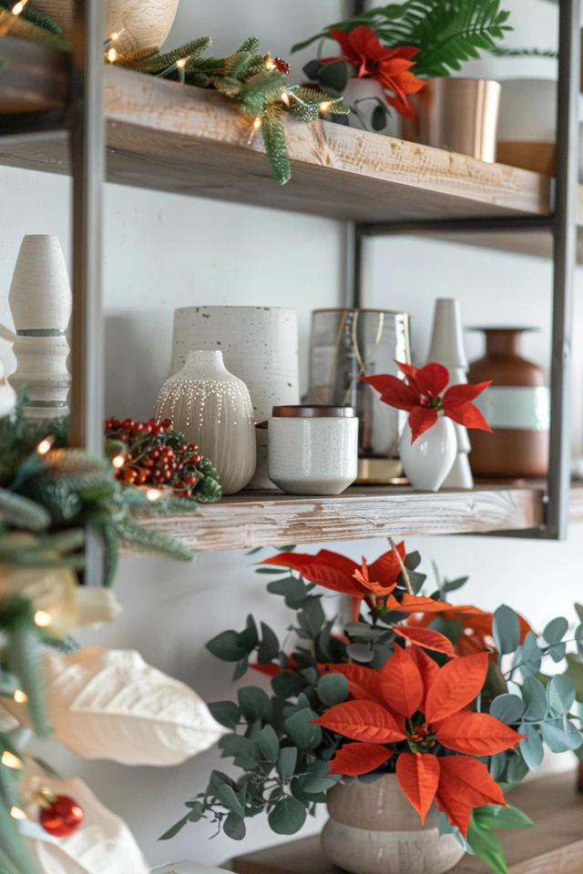 Elegant and Cozy Christmas Shelf Design Ideas