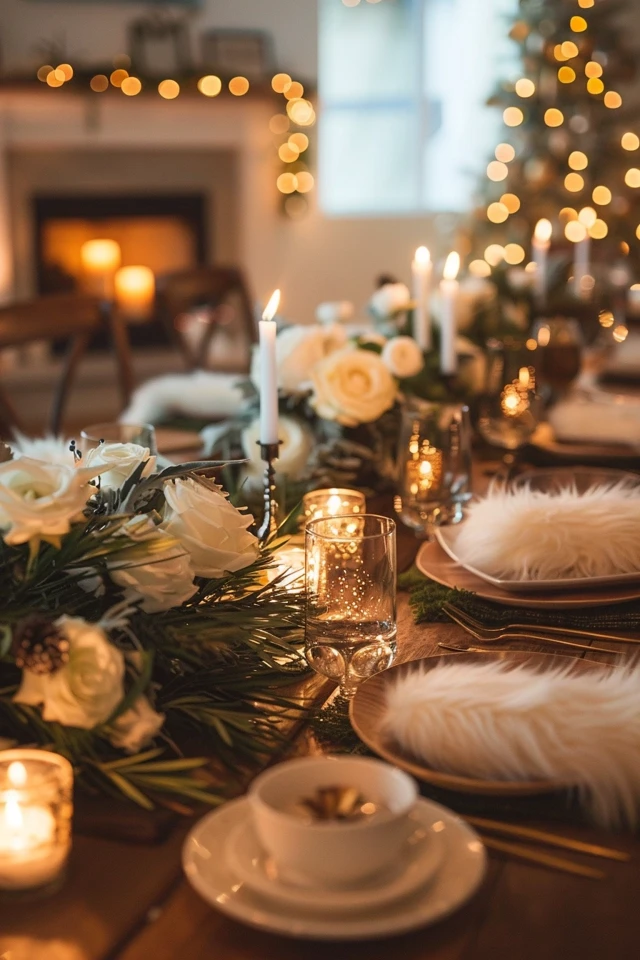 Simple and Elegant Christmas Dining Room Decor